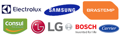 Trabalhamos com Eletroclux, Samsung, Brastemp, Consul, LG, Bosch e Carrier